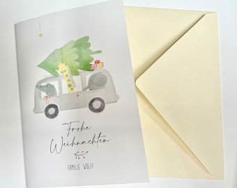 Personalized Christmas card, Christmas card gift, personalized card