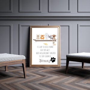 Poster,Kunstdruck,Geschenk"Mein Hund ist der schönste"(personalisiert)