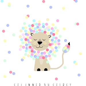 Children's room picture, children's picture, children's room poster, lion, gift Always be yourself image 5
