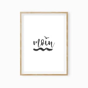 Sea, Moin, Gift Girlfriend, Art Print Abstract, Typo Poster