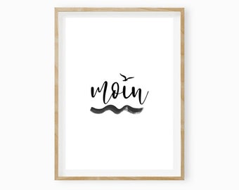 Mar, Moin, novia de regalo, impresión de arte abstracto, cartel tipográfico