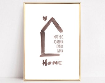 Nursery poster, personalized family poster, gift for family, Christmas gift, family poster, housewarming gift