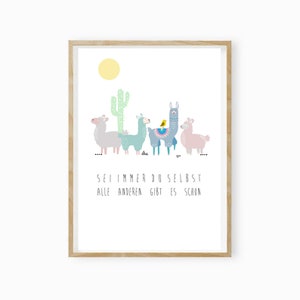 Póster infantil, cuadro infantil, cuadro para habitación infantil, cartel infantil "Drama Lama"