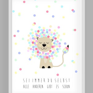 Children's room picture, children's picture, children's room poster, lion, gift Always be yourself image 4