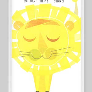 Imagen de los niños, póster de los niños, león, película de la guardería, bautismo de regalo, nacimiento del regalo"Usted es mi sol"