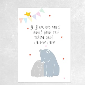 Foto de los niños, cartel de los niños, nacimiento de regalo, bautismo de regalo "Sé fuerte y valiente"