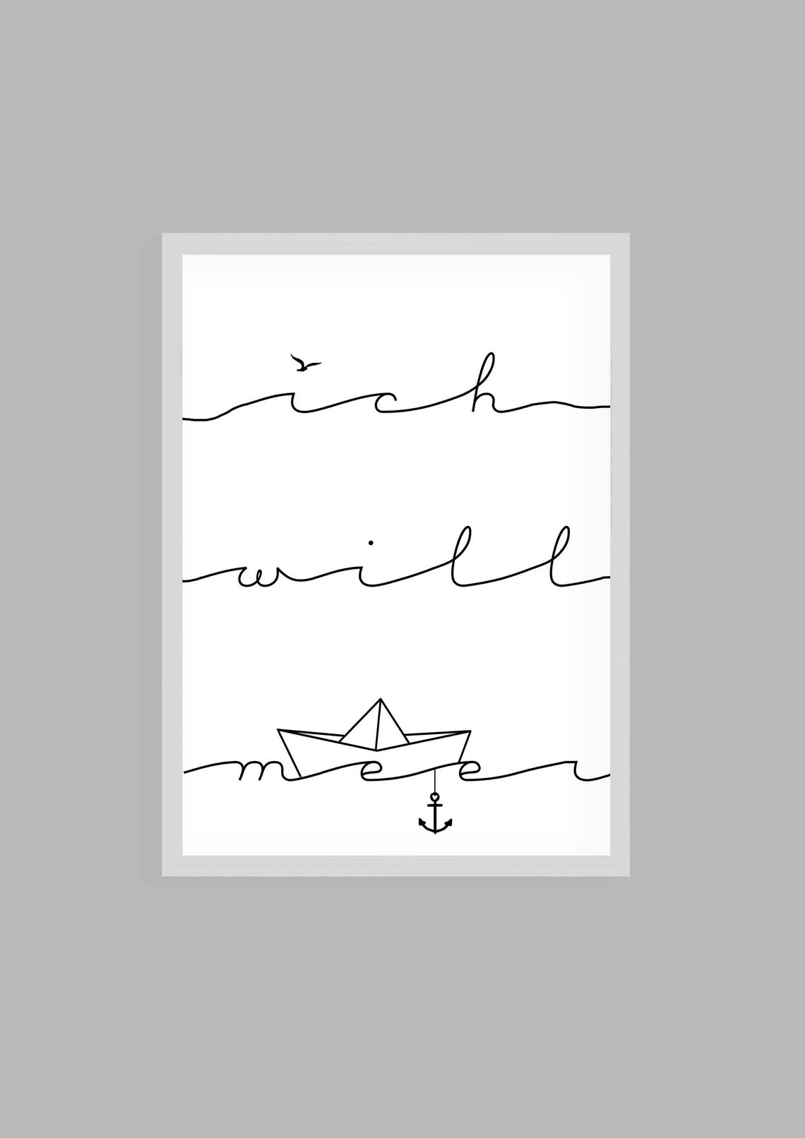 Poster Meer Spruch Typo Poster Meer PosterIch will Etsy