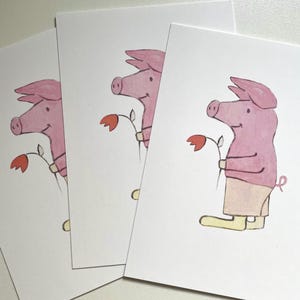 Ansichtkaart, gefeliciteerd, liefde, wensen, varkentje, ansichtkaartvriend