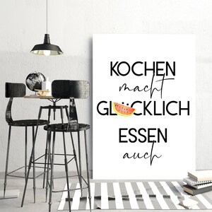 Poster Küche, Geschenk, Küche Spruch, Kochen Spruch" Kochen macht
