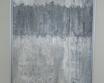 Abstraktes Bild 60x80cm  " Oben " / Acrylbild / Bild in grau / Leinwand / Unikat / Handgefertigt /Schlichte Malerei mit Strukturen