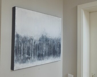 Abstract picture 60x80 /acrylic painting/picture with structure/grey white black/modern picture/simple/abstract/grey white/Marita Art/art/unique/