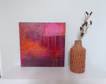 Picture in red-pink-orange/acrylic picture 40 x 40 cm/acrylic painting/picture in warm colors/picture with structure/abstract art/handmade/MaritaArt68