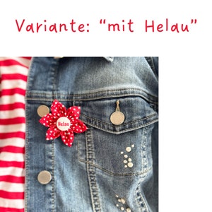 Karnevalsbrosche rot-weiß Herzen Blumenbrosche Accessoire für den Karneval Bild 8