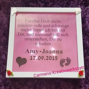 Beleuchteter Bilderrahmen Geburt Taufe Geschenk zur Geburt Nachtlicht Leuchtrahmen Taufgeschenk Bild 4