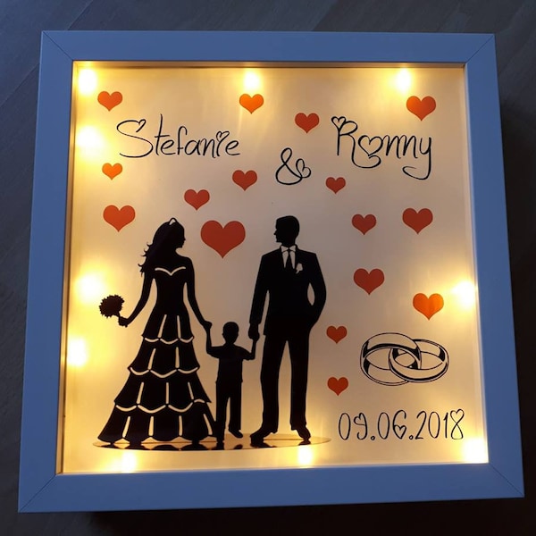 Beleuchteter Bilderrahmen Hochzeit Geschenk