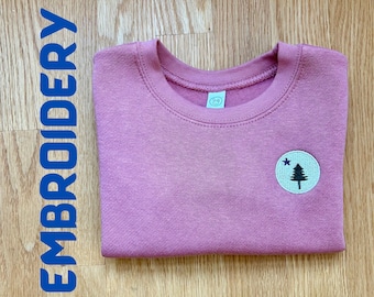 Embroidered Maine Flag Toddler Sweatshirt: Pine Tree & Star