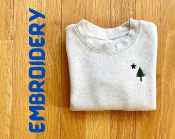 Embroidered Maine Flag Toddler Sweatshirt: Made in Maine