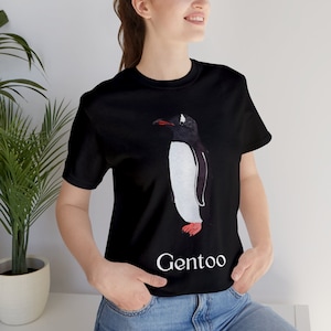 Gentoo Penguin Watercolor T-Shirt - Bella Canvas Tee - Elegant Wildlife Apparel with Antarctic Flair