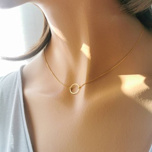 925 Silver Karma Necklace with Flat Circle | Ring chain | Real silver jewelry | PDS35HV