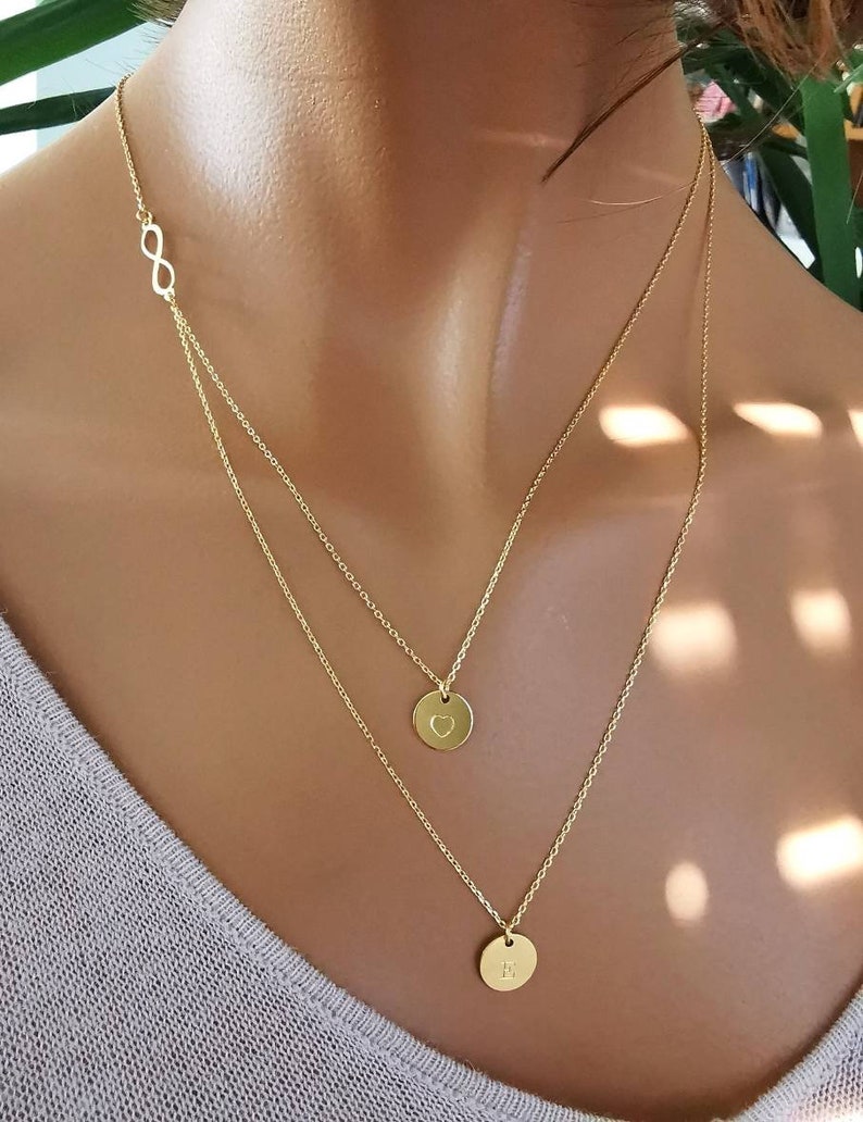 Friendship Engraving 925 Sterling Silver 925 Silver Neck Necklace with Infinity Sign and Plate Pendant coin Partner