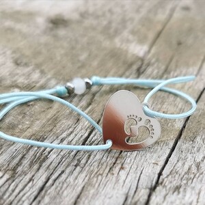 Armband zur Geburt , 925 Sterling Silber, Herz Armband, Mutter - Kind Armband