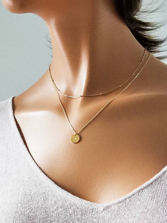 925 Silver Multi row Neck Chain With Engraved Plate Pendant 925