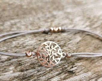 Silber Armband mit Lebensblume Baum / Blume des Lebens, 925 Sterling Silber, Rosègold, Gold, Partnerarmband, Echtsilber Schmuck .