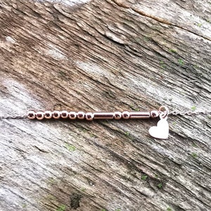 Pulsera/Pulsera o Tobillera de Plata Código Morse, Plata de Ley 925 "NOMBRE", Pulsera de Pareja, Pulsera de Amistad, Hermana AD35HV 38