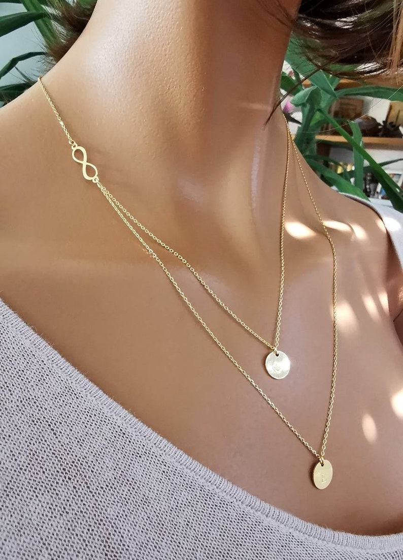 Friendship Engraving 925 Sterling Silver 925 Silver Neck Necklace with Infinity Sign and Plate Pendant coin Partner