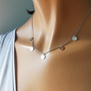 Personalized 925 Silver Chain with Engraving Plates, Sterling Silver, Necklace, custom, Real Silver Jewelry A040HV image 5