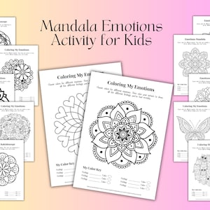 Mandala Emotions Activity for Kids – Printable Feelings Coloring Worksheet | SEL Art Therapy Tool for Emotional Awareness & Coloring