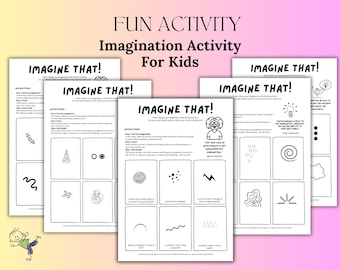 Imagination Drawing Worksheets: Kids Art Prompts (Digital Download)