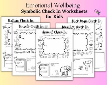 Kids Emotional Check-In Worksheets: Symbolic Feelings Drawing Pages (SEL Activity Printable)