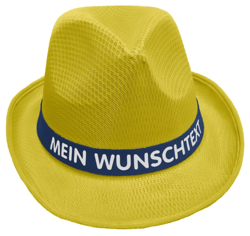 Mafia hat printed with desired text/name on colored hat band Mallorca party sun hat party hat JGA bachelor party Father's Day Oktoberfest Dunkelblau