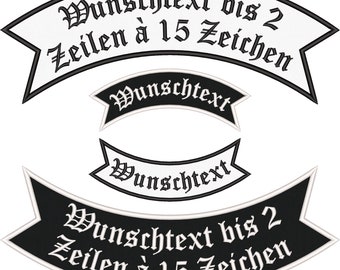 Banner Patch / Aufnäher bestickt mit Wunschtext