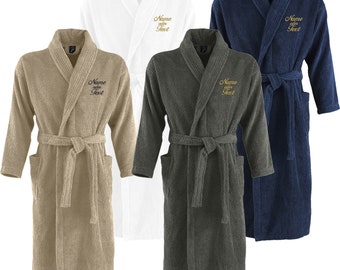 Bathrobe dressing gown embroidered with your name/desired text