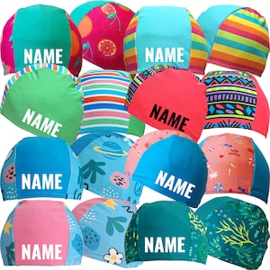 Fashy children's swimming cap personalized with desired name – various colors and designs, swimming cap for swimming lessons, school & kindergarten