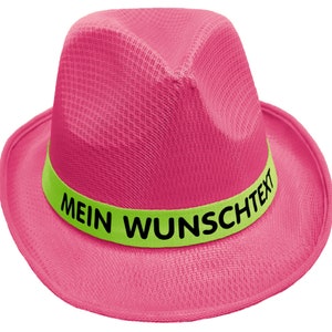 Mafia hat printed with desired text/name on colored hat band Mallorca party sun hat party hat JGA bachelor party Father's Day Oktoberfest Hellgrün