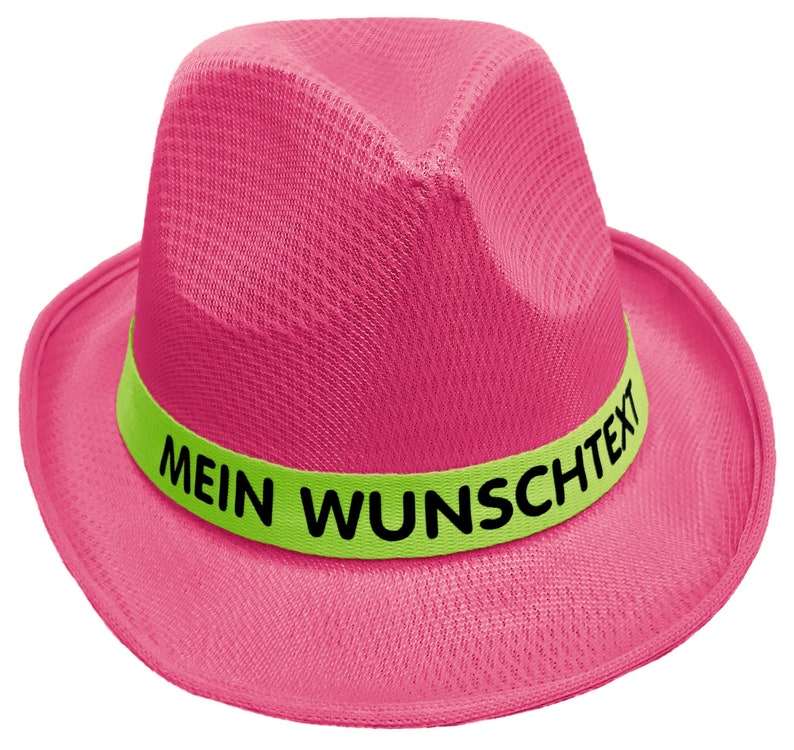 Mafia hat printed with desired text/name on colored hat band Mallorca party sun hat party hat JGA bachelor party Father's Day Oktoberfest Hellgrün