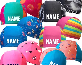 Original Fashy children's bathing cap multicolor with motif + name printed bathing cap bathing cap swimming cap children