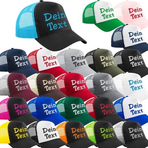 Snapback Trucker Cap bestickt mit Wunschtext / Name Basecap CB640