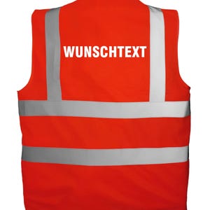 Chaleco de alta visibilidad personalizado con texto | Chaleco de seguridad estampado | Chaleco reflectante para seguridad, obras, festivales, despedidas de soltero/a, trabajo, discotecas Red