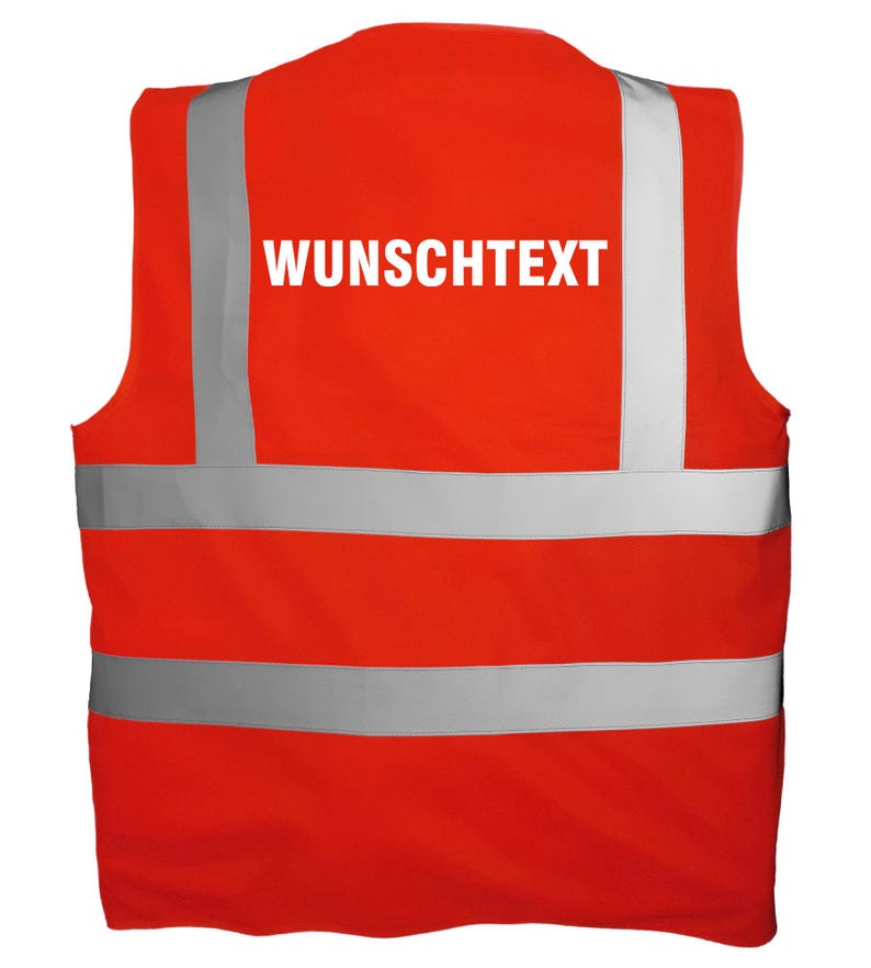 Chaleco de alta visibilidad personalizado con texto | Chaleco de seguridad estampado | Chaleco reflectante para seguridad, obras, festivales, despedidas de soltero/a, trabajo, discotecas Red
