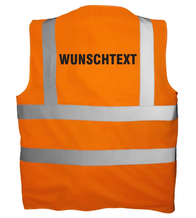 Chaleco de alta visibilidad personalizado con texto | Chaleco de seguridad estampado | Chaleco reflectante para seguridad, obras, festivales, despedidas de soltero/a, trabajo, discotecas Hi-Vis Orange