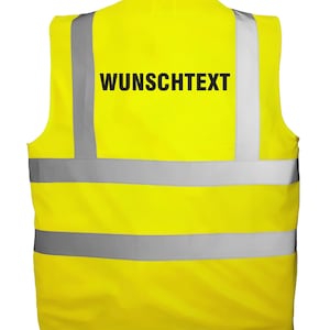Chaleco de alta visibilidad personalizado con texto | Chaleco de seguridad estampado | Chaleco reflectante para seguridad, obras, festivales, despedidas de soltero/a, trabajo, discotecas Hi-Vis Yellow