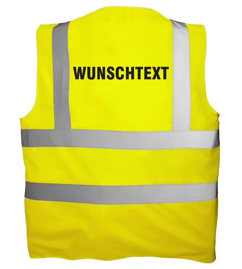 Chaleco de alta visibilidad personalizado con texto | Chaleco de seguridad estampado | Chaleco reflectante para seguridad, obras, festivales, despedidas de soltero/a, trabajo, discotecas Hi-Vis Yellow