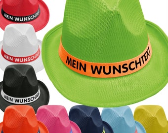 Mafia hat printed with desired text/name on colored hat band Mallorca party sun hat party hat JGA bachelor party Father's Day Oktoberfest
