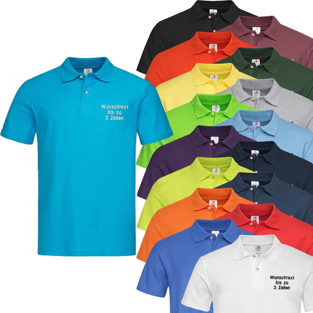 Poloshirt bestickt mit Wunschtext / Namen Polohemd Shirt Arbeitsshirt