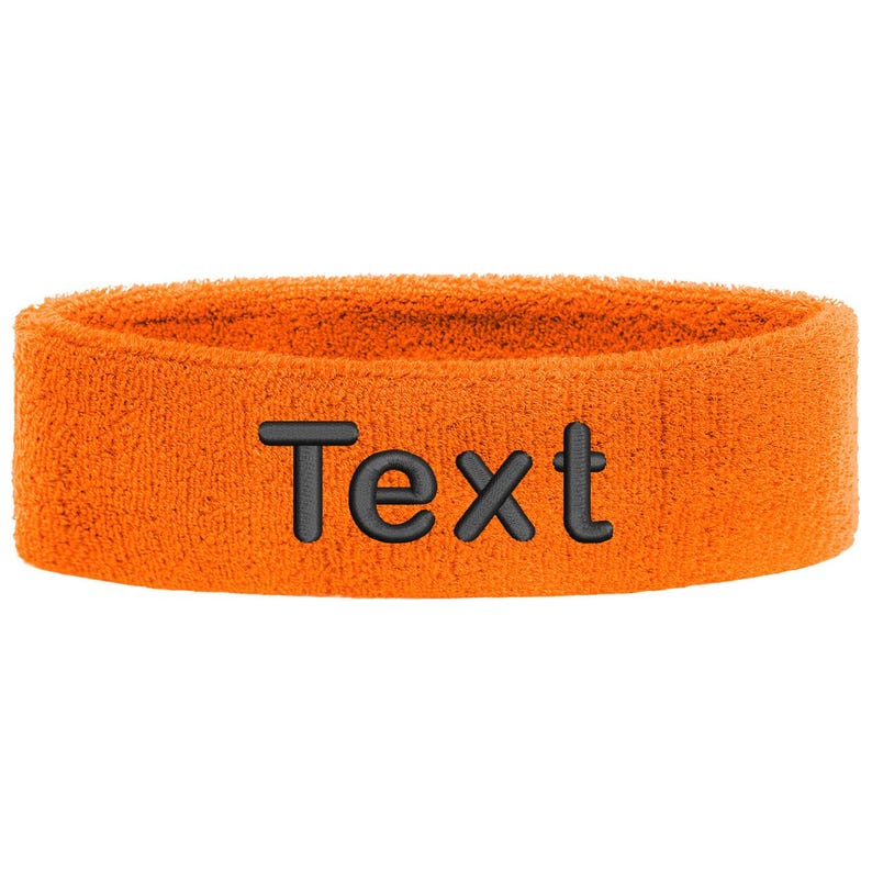 Personalized headband embroidered with name | Unisex sports sweatband headband | Tennis, fitness, gym, jogging headband, individually soft Orange