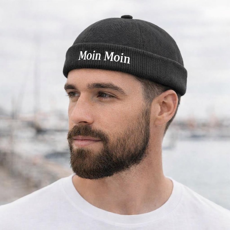 Personalized Biker Cap with Custom Text – Docker Cap / Fisherman's Hat | Trucker Cap Embroidery Streetwear Gift Boss Cap image 2